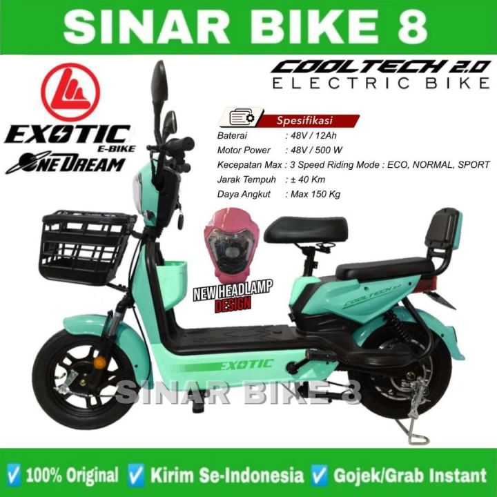 Sepeda Listrik Exotic COOLTECH 2.0 500 Watt Electric E Bike 48V/12 Ah