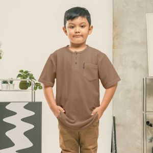KHOIRUMMAH Koko Kurta Uwais Kids - Koko Kasual Anak Laki Laki - Kurta Polos Lengan Pendek - White