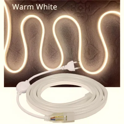 Paket Lampu Dekor Neon Flexible Panjang 1m 2m 3m 4m 5m 5 Led Selang Fleksibel 220v Warna Neon Box Outdoor ip65 strip waterproof tempel dinding