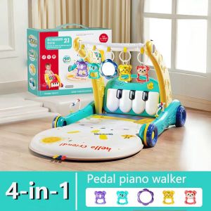 4 in 1 Baby Gym Walker Baby Gym Push Walker Playmat Kick Piano Toy Activity Gym 0-12months Baby walker Toys Newborn Gifts