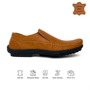 Sepatu Kulit Pria Kasual Slip On