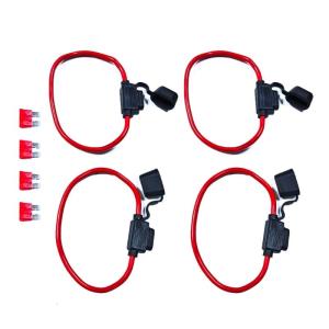 ตัวยึดฟิวส์แบบอินไลน์12V พร้อมฟิวส์40A มาตรฐาน4ชิ้นสำหรับใช้ป้องกันวงจรยานยนต์และทางทะเล