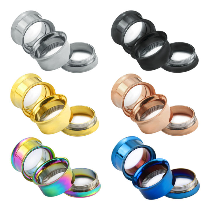 6Pcs 3 Colors Ear Gauges 316 Stainless Steel Ear Flesh Tunnels 19mm Tunnel  Earrings Ear Plugs with Hoops - Walmart.ca