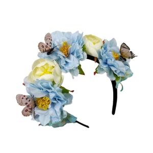 Music Festival Butterfly Flower Headband for Women Girl Cosplay Costume Headpiece Wedding Bridal Hairhoop Party Supply