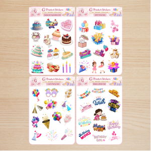 Birthday Sticker Pack (50pcs) | Cute Party Stickers | Waterproof / Matte / Laminated | Journal Gift