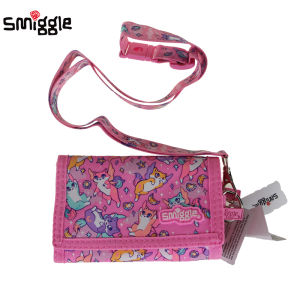 Australia Smiggle Original Childrens Wallet Girls Cute Kawaii Coin Purse Pink Cartoon Fox 5 Inches New Fashion Kids Clutch Bags