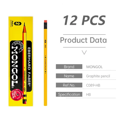 12/24/36Pcs Mongol Pencil No. 2(Medium) Mongol Fine Pencil Point with Soft Eraser School Supplies Set
