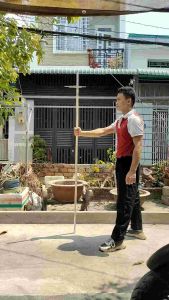Gậy tập võ thể dục dưỡng sinh Kungfu chuyên nghiệp Trường Côn Bạch Lạp dài 1m8 2mét Xưởng Sáo Hoàng Lâm