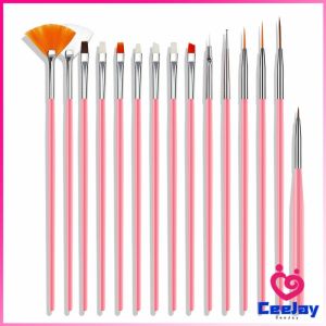 CeeJay ชุดพู่กันอะคริลิค สําหรับตกแต่งเล็บเจล 15 ชิ้น พู่กันหัวเล็ก Nail brush