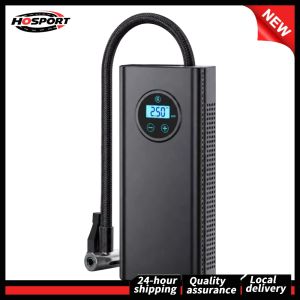 【HOSPORT】 Multi-Function Portable Air Compressor Rechargeable Electric Tire Pump with LCD Display for Vehicles