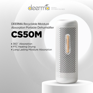 Deerma Portable Dehumidifier with PTC Heating 360° Moisture Absorption 50m³ Coverage Recyclable Design