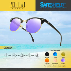 Peculiar Eyewear Plus CLUBMASTER Black Gold Square Frame UV400 Sunglasses For Men and Women