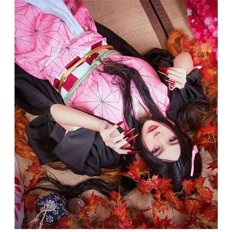 PRETTYGG】Kids Anime Demon Slayer Kimetsu no Yaiba Nezuko Cosplay