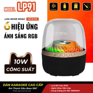 Loa Bluetooth nghe nhạc HR  LP91 -  LP90  Âm thanh siêu bass 360 độ LED viền 360 cực chất - BH 1 năm đánh nhạc cực chất