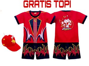 FREE TOPI Boboiboy api setelan baju anak untuk anak 2-10 tahun