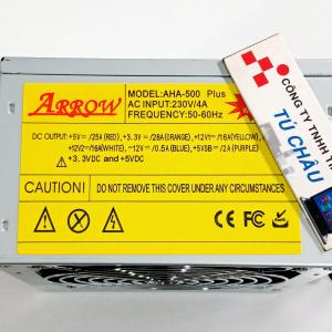 Nguồn máy tính 500W Quạt 12Cm nguồn 24 PinCPU 8 Pin (4+4 Pin) 2 Sata / Arrow Chính hãng