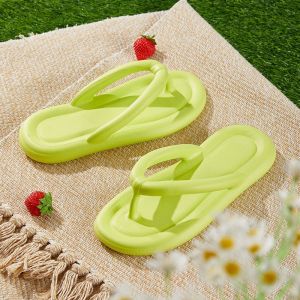 COLDIE Ins female non-slip thick bottom washable EVA Korean casual beach flat flip flops#A8013