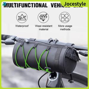 [Jocestyle]Weatherproof Bike Handlebar Bag for Road Mountain Bikes with Reflective Strips and Multiple Compartments