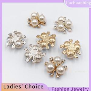 [COD] liuchuanbing Jewellery 10 cái nút ngọc trai Kim cương giả hoa tự làm đồ trang trí đám cưới Đồ trang trí May Vá Thủ Công