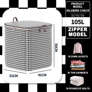180L/105L High Quality Large Capacity Foldable Clothes Quilt Storage Bag Waterproof Dustproof Foldable Waterproof Durable Fabric Zipper style large capacity storage bag 收纳袋 收纳框