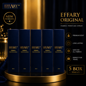 EFFARY Fabric Perfume Spray 50ml Combo 5 Box | Original / DRose / Premium Gold | Value Pack Long Lasting Fabric Perfume