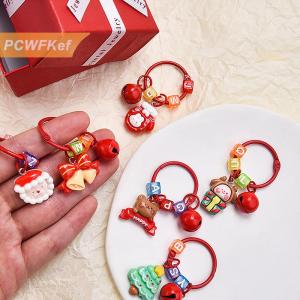 【PCWFKef】 Phim Hoạt Hình Giáng Sinh Keychain Mặt Dây Chuyền Dễ Thương Thời Trang Cây Giáng Sinh Người Tuyết Vòng Chìa Khóa Kawaii Ba Lô Trang Trí Phụ Kiện Quà Tặng