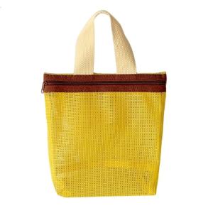 Summer Mesh Toted Bag Small Cosmetic Bag Handbag Foldable Portable Toiletry Bag Womens Beach Bag Shower Caddy Bag