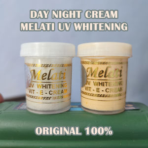 Cream Melati UV Whitening Original Malaysia Krim Malam dan Krim Siang Glowing SPF 50 Komedo Flek