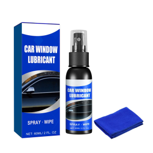 Window Track Cleaner Glass Lifting Agent Rubber Strips Seal Softening Agent 60ml Car Window Lubricants with Cloth