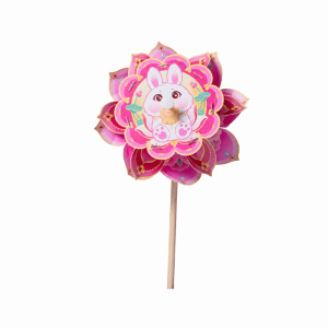 HUADIN Handmade Rotating Windmill Light Ancient Style Handheld Lantern Kids Lotus Pinwheel DIY Material Package Mid Autumn Festival