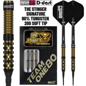 ONE80 SOFT TIP DART - 20G THE STINGER 90% Tungsten Signature Dart Set Original Electronic Darts (ARROW DART LEMBUT)