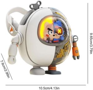 Cute Mech Hanging Neck Fan USB Rechargeable Backpack Keychain Mini Handheld Cooling Fan With Nightlight 3 Speeds Adjustable Hanging Neck Mini Small Fan with Lanyard Keyring Air Cooler Necklace Fan for Home Outdoor School Office Travel