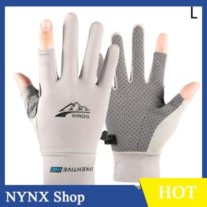 [NYNX] Mùa hè Kem chống nắng găng tay phụ nữ mỏng băng lụa chống tia cực tím sương ngón tay màn hình cảm ứng lái xe không trượt Găng tay thoáng khí
