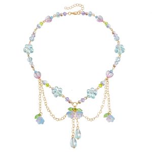 Elegant Flower Pendant Necklace/Earrings Adornment Fashionable Neck/Ear Accessory for Fashion Enthusiasts