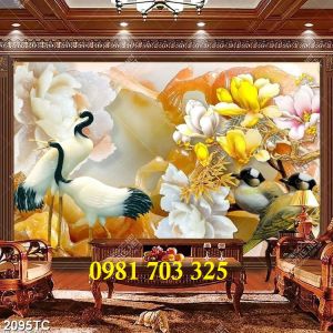 Tranh gạch cao cấp mẫu đơn 3D