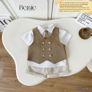 Set bộ vest gile Hoàng gia King áo sơ mi phối gile kèm quần và cà vạt 1 đến 7tuổi BERNIE T0126B06Đ