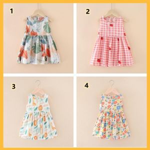 Dress Anak Perempuan Import Bahan Katun Bermotif Uk. 90-130cm / 1 - 6 thn