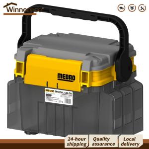 【Winnereco】 Double Layer Fishing Gear Box Large Capacity Fishing Tool Storage Box Portable Fishing Tackle Carrier Case for Men Women