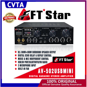 FT STAR AMPLIFIER AV-502 USB MINI 200W X 2 AUDIO SYSTEM