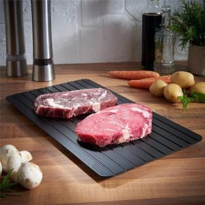 SJJL Aluminum Alloy Fast Defrost Tray Thaw Frozen Food 2316.5cm Defrosting Board Kitchen Gadgets Quick Defrosting Plate Home Kitchen