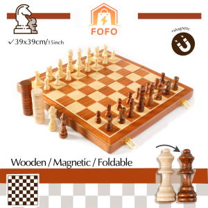 [FOFO] Magnetic Wooden Chess Set with Folding Chess Solid Wood Puzzle Entertainment Handmade High-end Folding Wooden Chessboard
