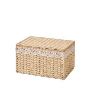 Storage Basket Rattan Woven Home Woven Basket Clothes Organizer Sundries Storage Basket With Cover