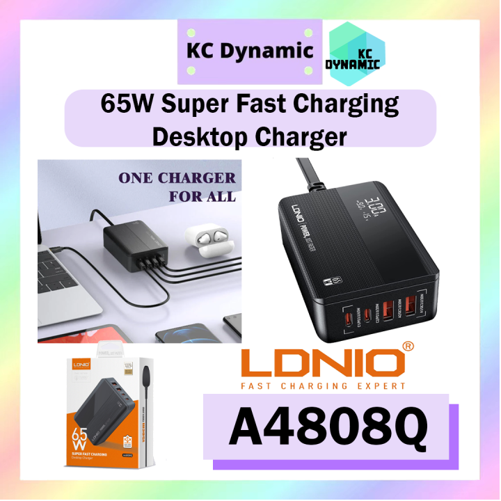 LDNIO A4808Q 65W Desktop Charger Adaptor 65W Charger Laptop Charger ...