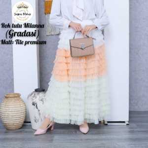 ROK TUTU MILANNA GRADASI 3SUSUN WARNA TRENDY VIRAL REMAJA DEWASA MENGEMBANG HIGHT QUALITTY