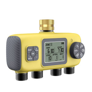 Haozee Smart Water Timer 4-Outlet Irrigation System Sprinkler TIMER Garden Programmer IPX7 LCD Display
