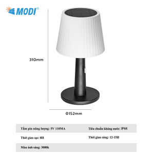 Đèn Ngủ Để Bàn Năng Lượng Mặt Trời MODI SOLAR Đèn Trang Trí Phòng Khách Phòng Ngủ Kháng Nước IP44