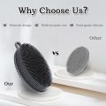 FREATECH Silicone Body Scrubber Gentle Exfoliating Bath Shower Body Cleansing Brush, More Hygienic Than Loofah, Easy to Clean and Durable, for Men Women Kids, Sensitive Skin, Black. 