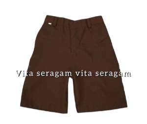 Celana Pendek SD Warna Merah Putih Coklat Pramuka Bahan Grande A