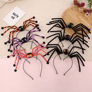 huiheyu 万圣节头饰 halloween hairband devil horn headband Long Leg Spider Halloween Headband Headwear Hair Hoop Masquerade Party Headpiece Cute Plush Halloween Party Decorations Lady
