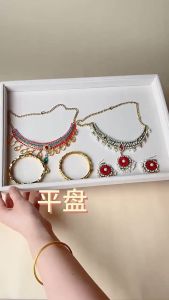 Shopclassyshop super Extra Large velvet jewelry tray stackable display tray for earrings necklaces and rings for jewelry drawer organizer